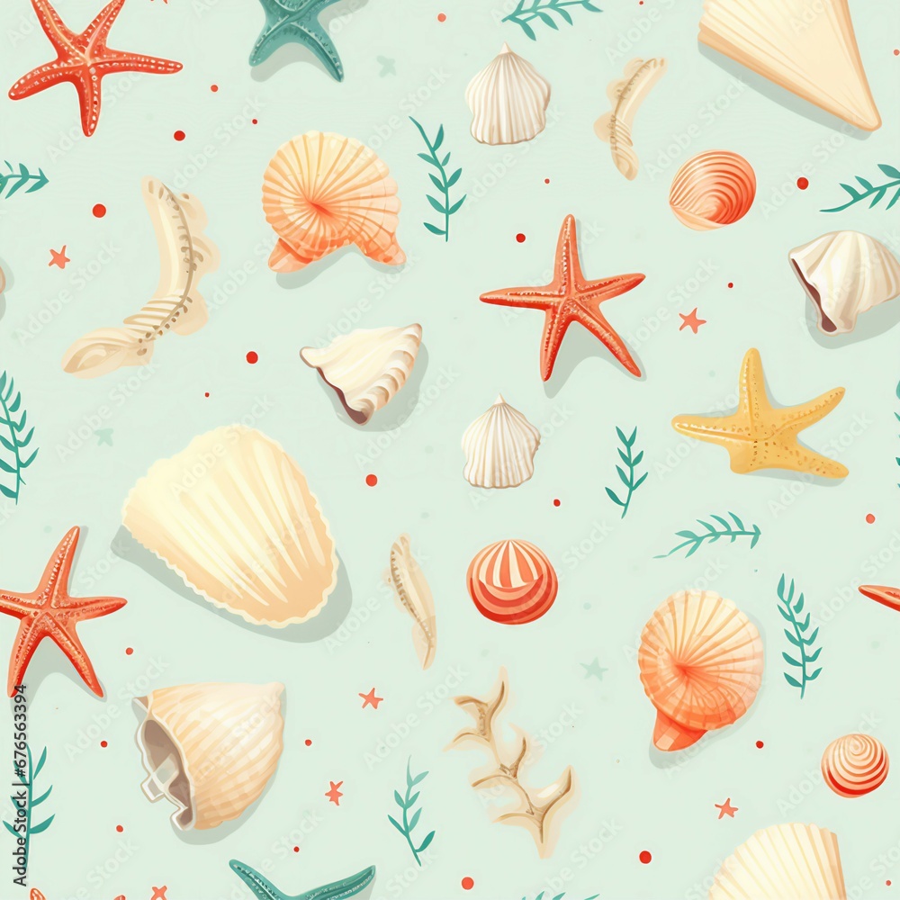Seashells and Beach Treasures Pattern