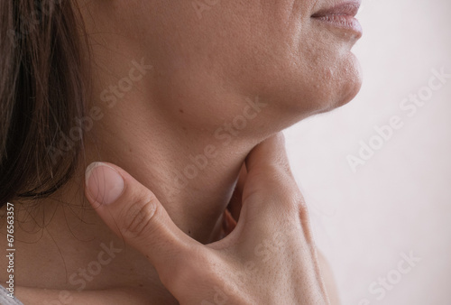 Cervical lymphadenitis of the right side in a woman. photo