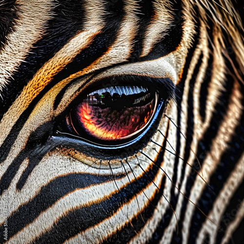 Beautiful photo of a majestic zebras eyes extreme 