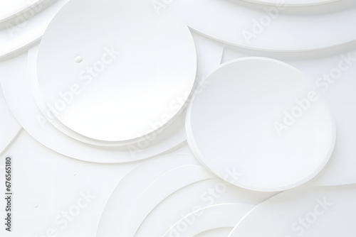 Abstract Minimalist White Circles Background with Luxury Style Circular Wallpaper geneerativ ai