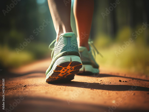 Athlete's legs close up while running