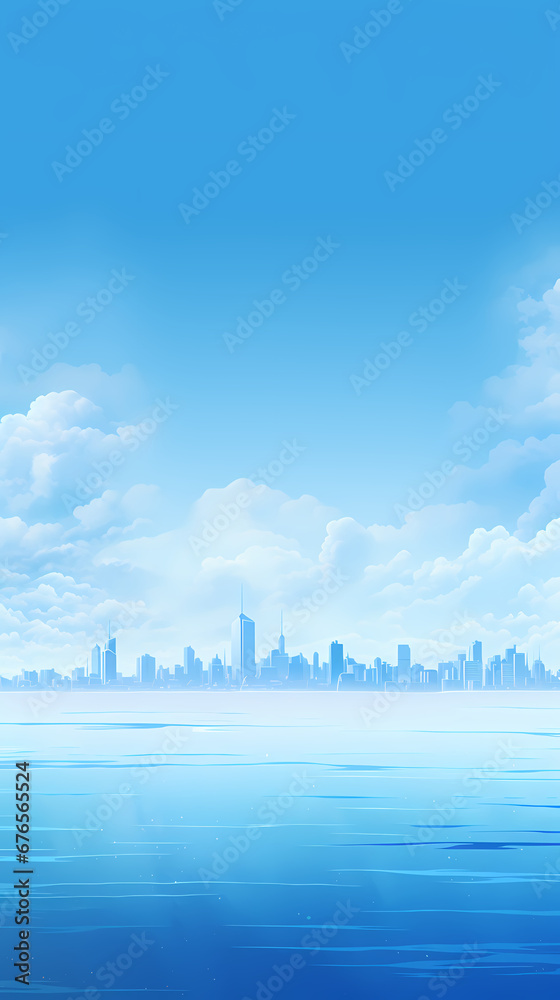 Fototapeta premium blue water skyline