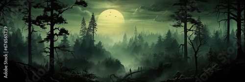 spooky halloween background with moon photo
