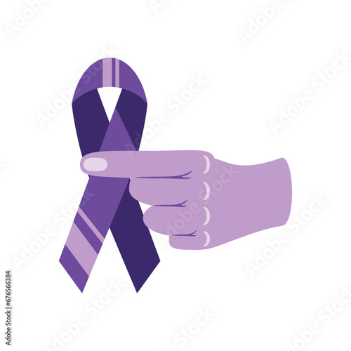 epilepsy day hand purple ribbon