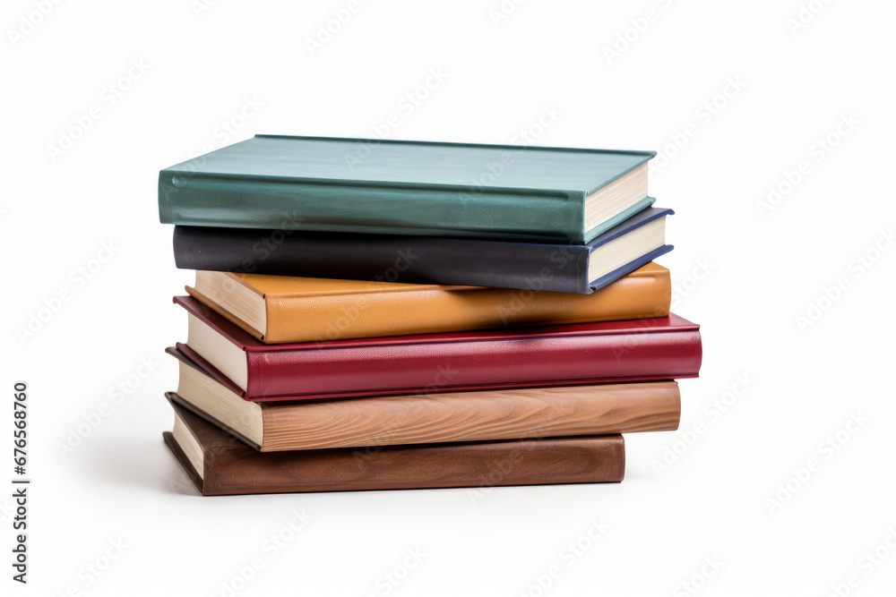 Simplicity and style: books on a white background without shadows Simplicity and style: books on a white background without shadows