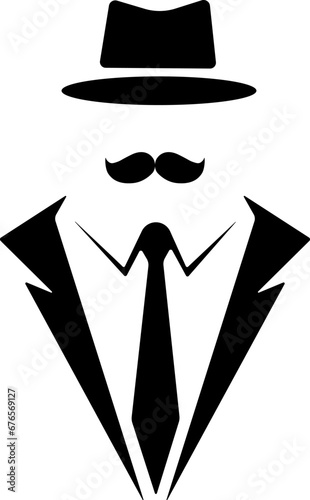 vector illustration of tuxedo mustache and hat
