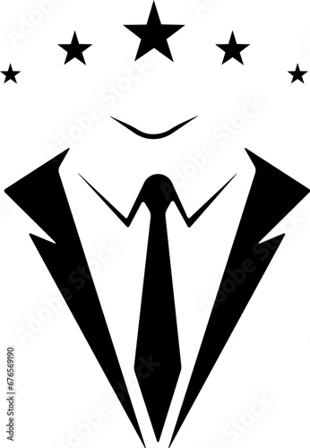 vector illustration of tuxedo mustache and hat