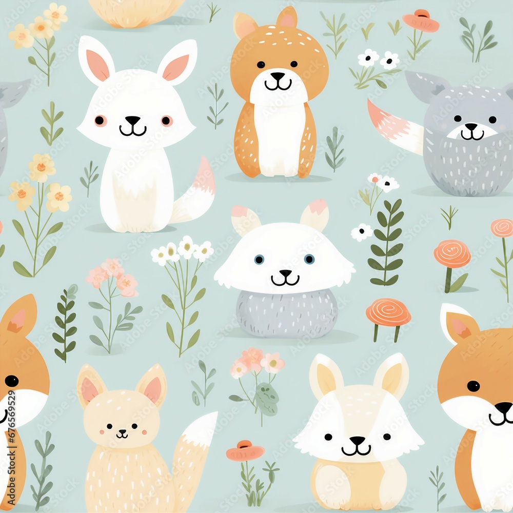 Baby Animals in Spring Pattern Baby Animals in Spring Pattern