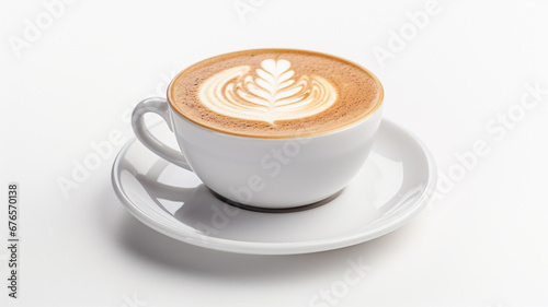 cup of cappuccino coffee with image