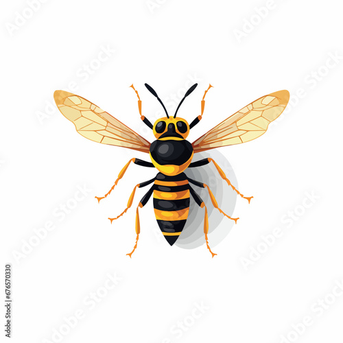 Wasp in cartoon, doodle style. 2d vector illustration in logo, icon style. AI Generative