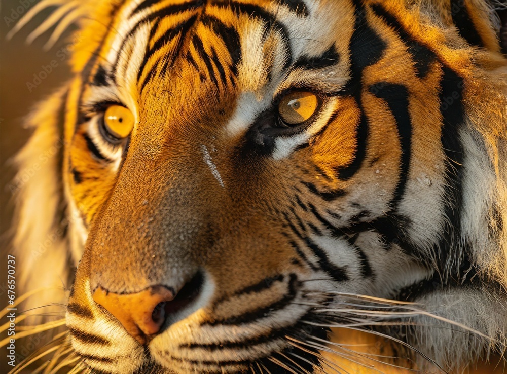 African Wild Tiger Face Closeup
