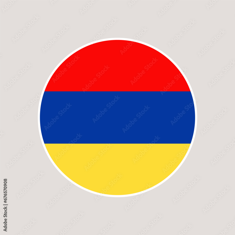 armenia circle flag. vector illustration national flag isolated on light background armenia circle flag. vector illustration national flag isolated on light background