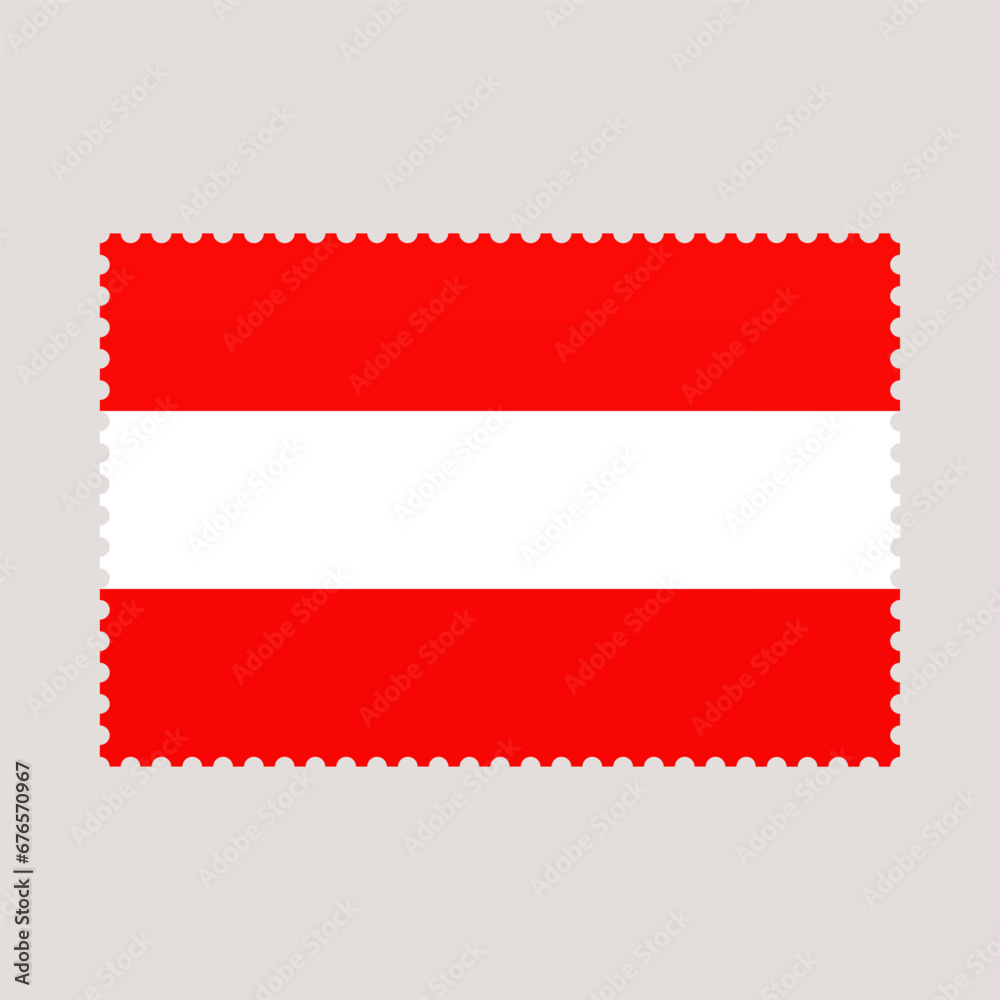 Naklejka premium austria flag postage stamp. vector illustration national flag isolated on light background