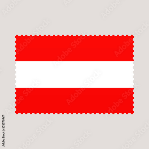 austria flag postage stamp. vector illustration national flag isolated on light background