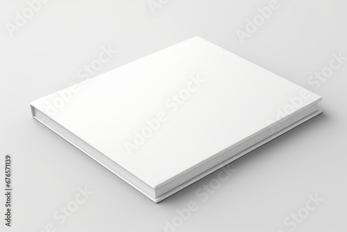 Blank Canvas of Closed Book Mockup on White background