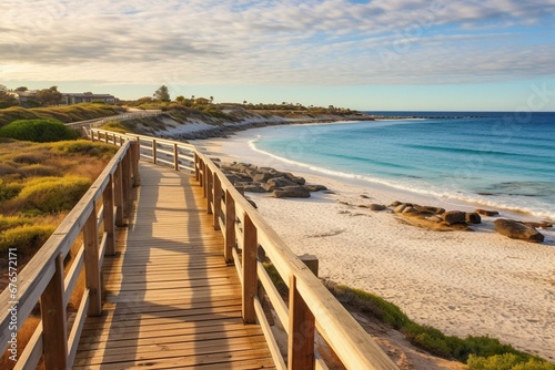 Scenic coastal view in Scarborough Beach  Perth - Western Australia. Generative AI