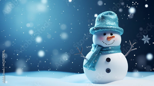 3d render of snowman , ai generated 