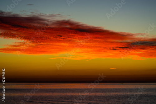 pre-dawn clouds over the ocean