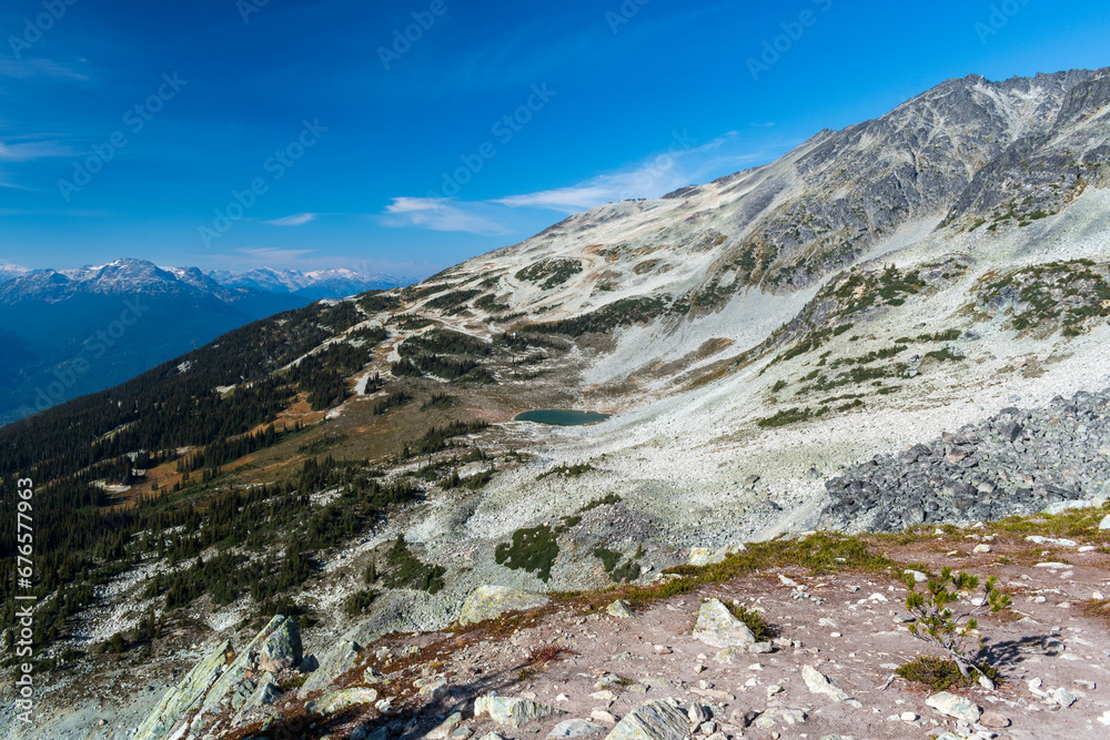 Beautiful views of Whistler and Garibaldi Provincial Park Mountains, British Columbia, Canada