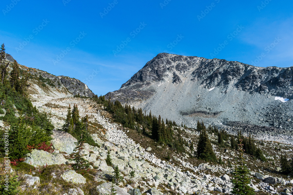 Beautiful views of Whistler and Garibaldi Provincial Park Mountains, British Columbia, Canada