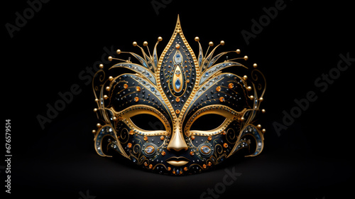 Creative golden mask of Guy Fawkes, the Anonymous