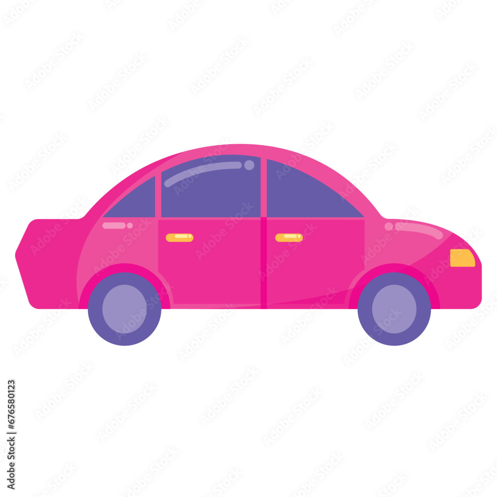 Side view of a colored car icon Vector