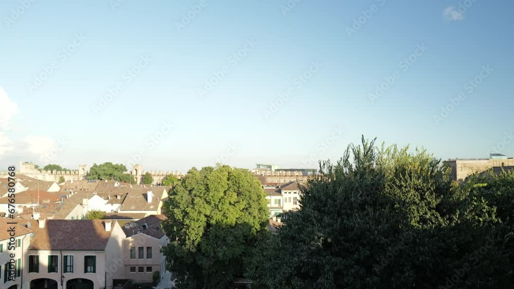 Cittadella, Padua - Italy - Tour of the walls of the medieval city and view over the roofs of the fortified town Cittadella, Padua - Italy - Tour of the walls of the medieval city and view over the roofs of the fortified town