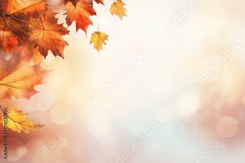 autumn background with leaves, generative ai