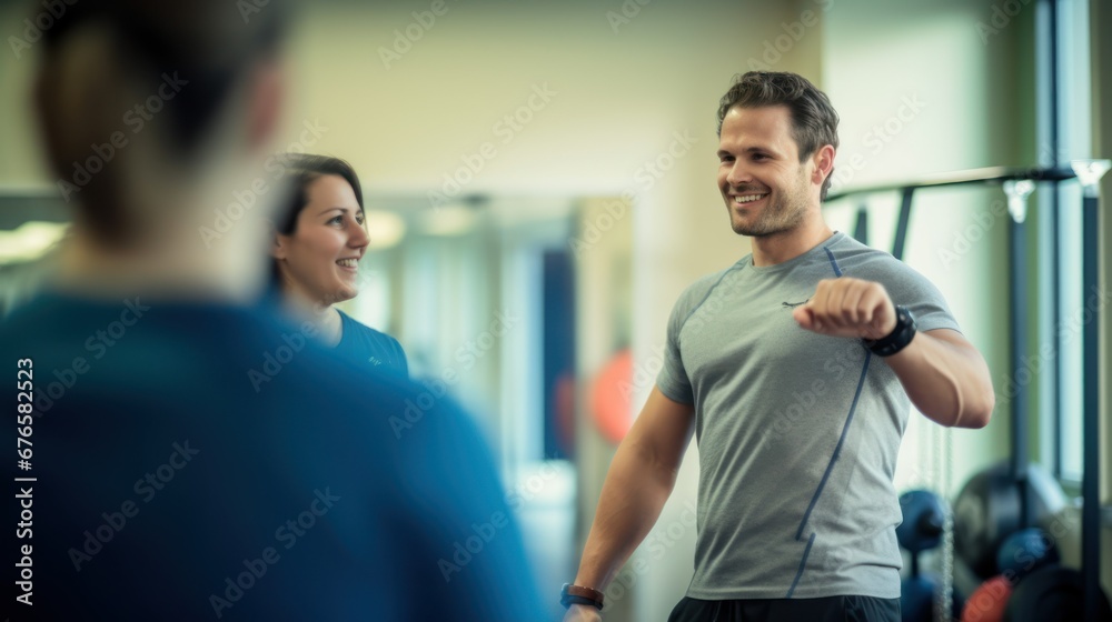 Sports instructor teaching his students Sports instructor teaching his students