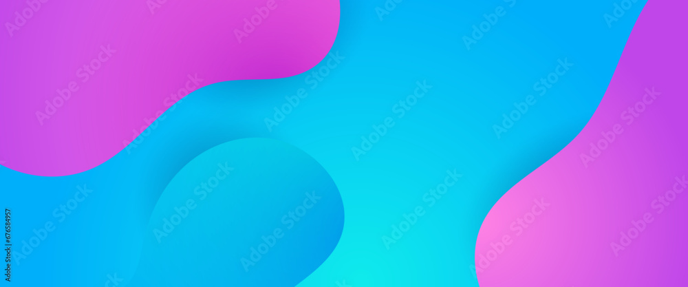 Blue and purple violet vector modern abstract simple banner with wave and liquid elements vector illustration