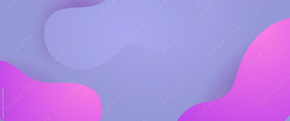 Purple violet vector simple minimalist style banner design with waves and liquid