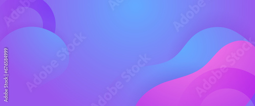 Blue and purple violet vector simple banner with abstract shapes