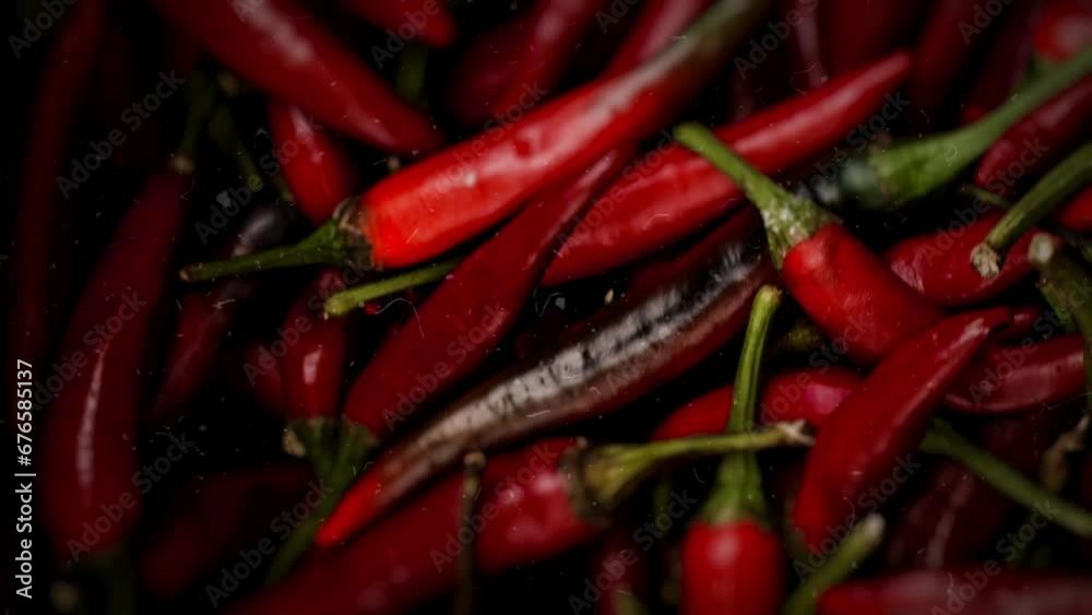 Stop motion hot chilly peppers background. A lot of of peppers in stop motion, Top View Closeup Background Stop motion hot chilly peppers background. A lot of of peppers in stop motion, Top View Closeup Background