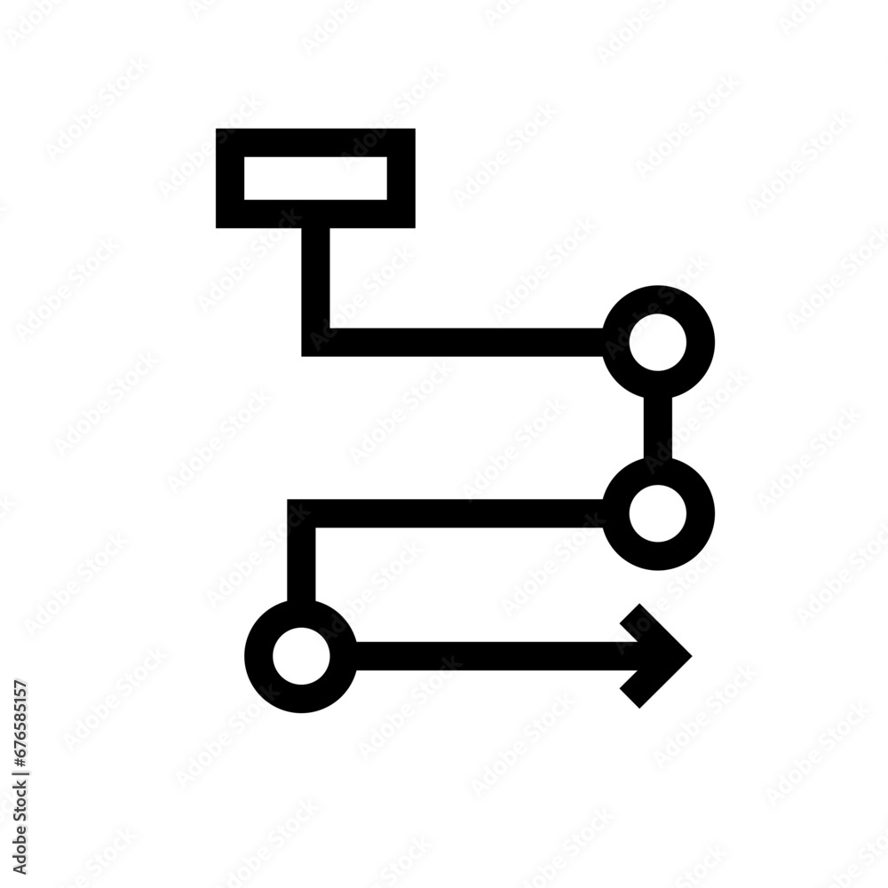 Steps action plan icon with black outline style. step, business, concept, diagram, template, graphic, process. Vector Illustration