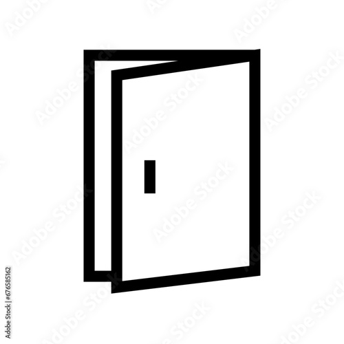 Exit plan action plan icon with black outline style. plan, exit, business, emergency, evacuation, protection, safety. Vector Illustration