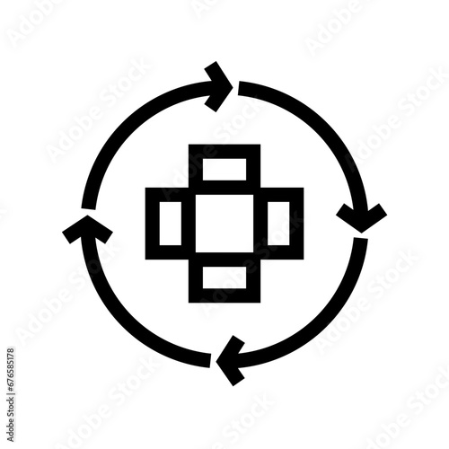 Consistency action plan icon with black outline style. consistency, business, concept, success, symbol, management, arrow. Vector Illustration