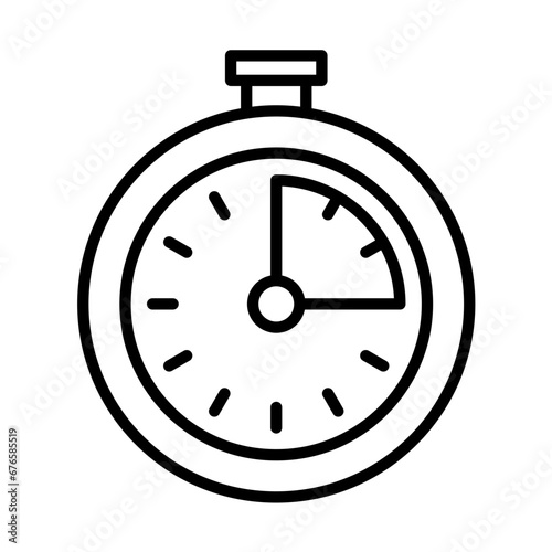 Duration event planning icon with black outline style. time, clock, duration, symbol, timer, line, watch. Vector Illustration