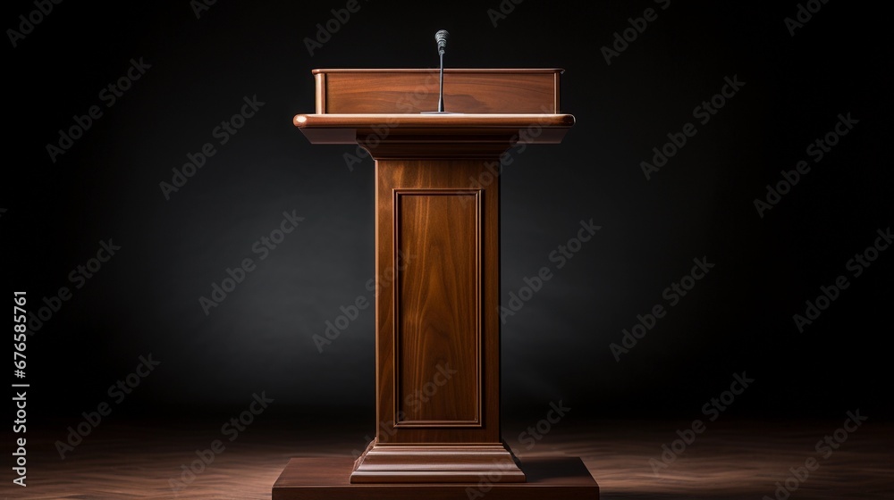 Wooden podium for political speech, presidential election Wooden podium for political speech, presidential election