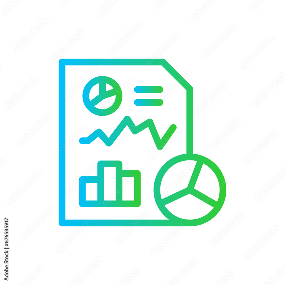 Reporting action plan icon with blue and green gradient outline style. report, business, analysis, financial, finance, concept, chart. Vector Illustration Reporting action plan icon with blue and green gradient outline style. report, business, analysis, financial, finance, concept, chart. Vector Illustration