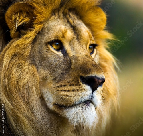 African Savannah Lion Closeup