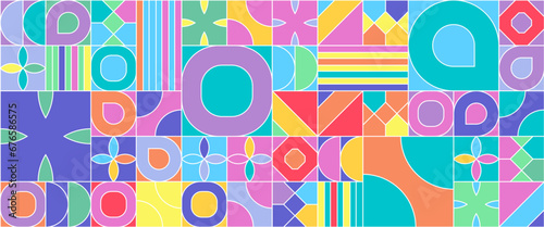 Colorful colourful vector modern banners with abstracts shapes geometric mosaic