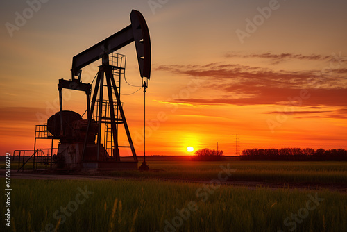 pump jack oil field silhouette
