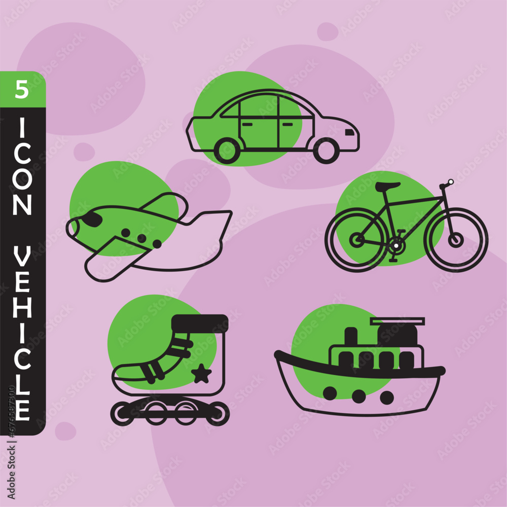 Set of different vehicle icons Vector Set of different vehicle icons Vector
