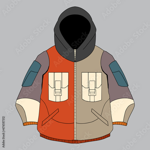 ninja fleece jacket and hoodie vector mockup easy to use