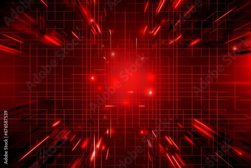 Red abstract technology pattern background