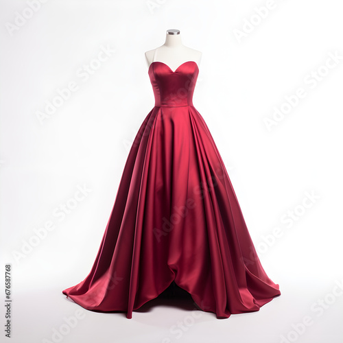 Red dress isolated on white background