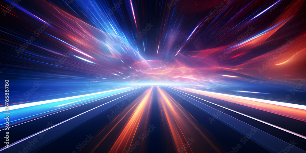 bright colorful abstract background with rays of light portraying motion