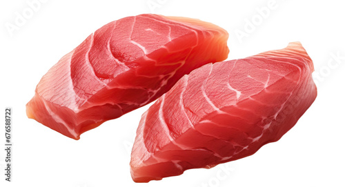 Delicious tuna sashimi cut out