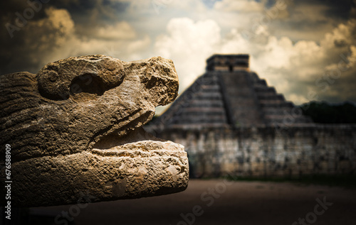 Quetzalcoatl (Kukulcan) devouring temple photo