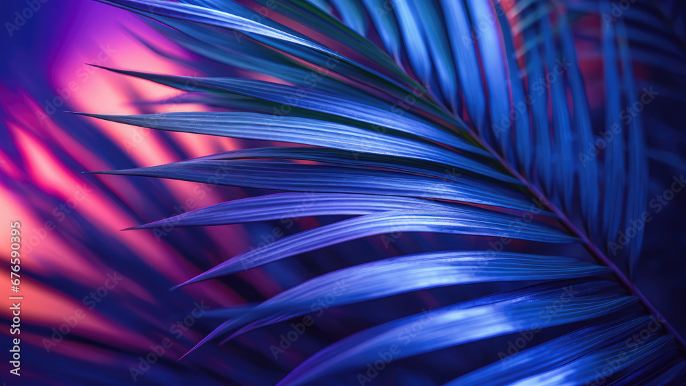 Trendy Exotic Palm Leaf Abstract Background